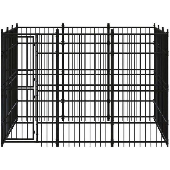 vidaXL Enclos extérieur pour chiens acier 8,29 m