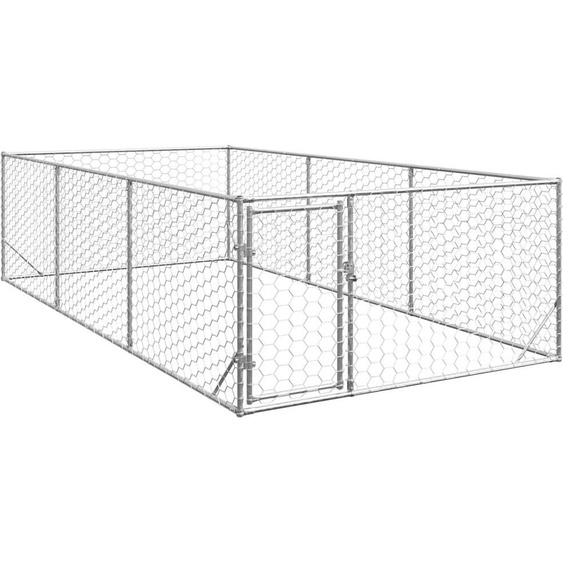vidaXL Enclos pour chiens dextérieur avec porte 2x4x1 m Acier galvanisé