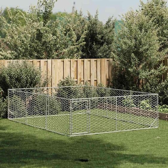 vidaXL Enclos pour chiens dextérieur avec porte 3x4x1 m Acier galvanisé