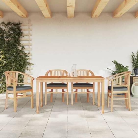 vidaXL Ensemble à manger de jardin 5 pcs Bois de teck massif, ensemble de salle à manger, ensemble de salle à manger 3155771