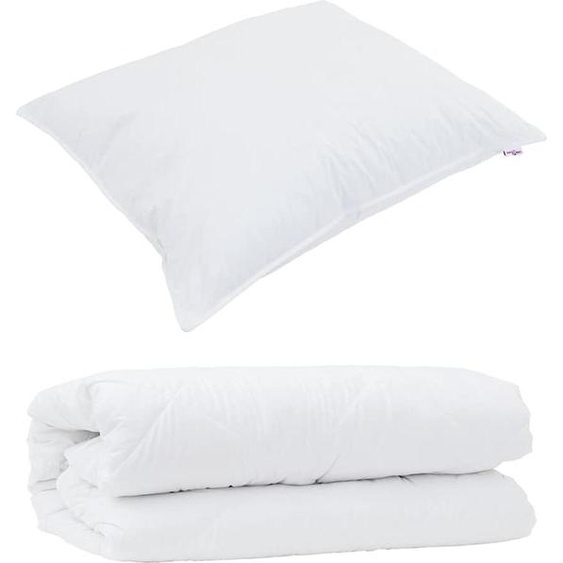 vidaXL Ensemble couette et oreiller 2 pcs blanc microfibre