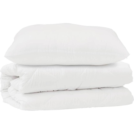 vidaXL Ensemble couette et oreiller 2 pcs blanc microfibre