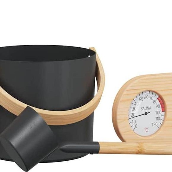 vidaXL : Ensemble daccessoires pour sauna, 4 pièces, noir