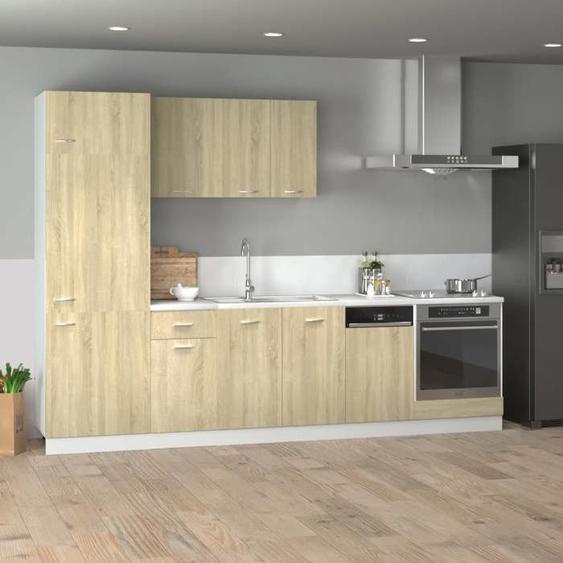 vidaXL Ensemble darmoires de cuisine 7 pcs chêne sonoma, placard de cuisine, unité de rangement de cuisine, armoire de 3307654