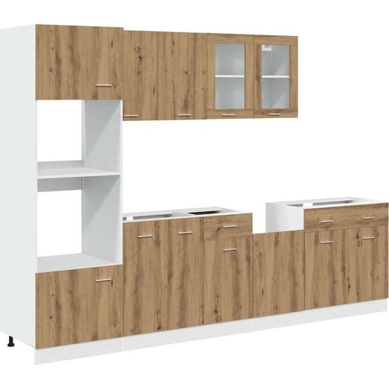 vidaXL Ensemble darmoires de cuisine Lyon 7 pièces Chêne Artisan Matériau bois