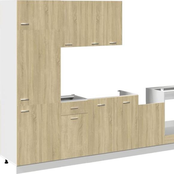 vidaXL Ensemble darmoires de cuisine Lyon 7 pièces chêne Sonoma matériau dérivé du bois