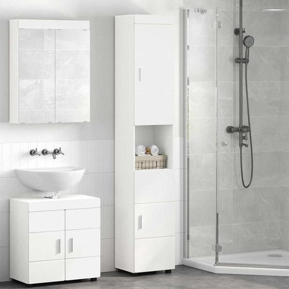 vidaXL Ensemble darmoires de salle de bain TULUM blanc 37 x 31,5 x 203 cm