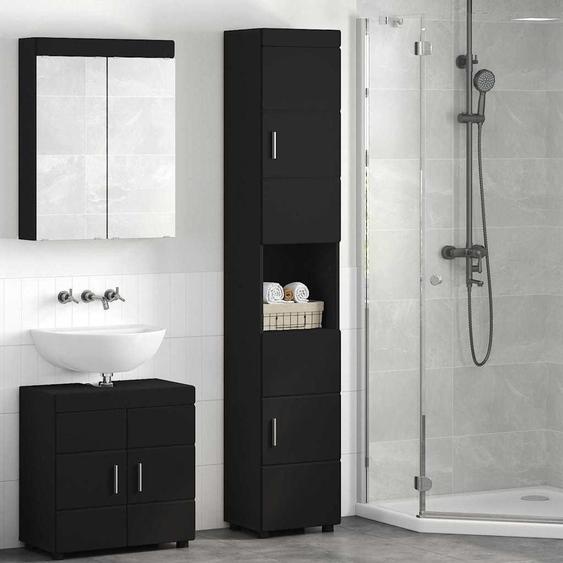 vidaXL Ensemble darmoires de salle de bain TULUM noir 37 x 31,5 x 203 cm