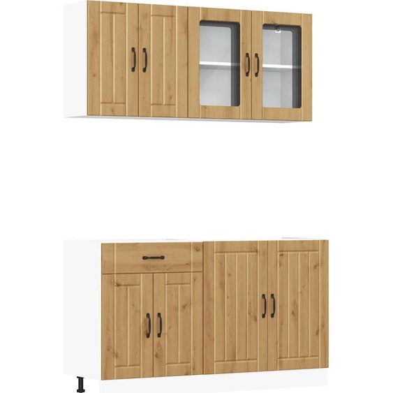vidaXL Ensemble de 4 armoires de cuisine Kalmar Chêne Artisan Bois composite