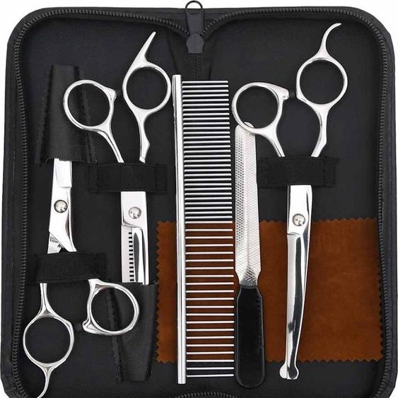 vidaXL Ensemble de 6 ciseaux à chien en acier inoxydable