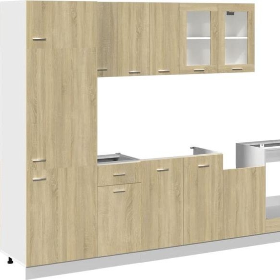 vidaXL Ensemble de 8 armoires de cuisine Lyon Chêne Sonoma Matériau dérivé du bois