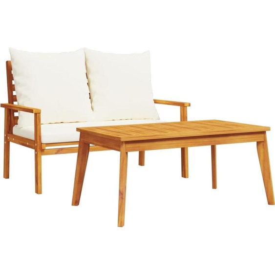 vidaXL Ensemble de canapé de jardin avec coussins en bois massif dacacia