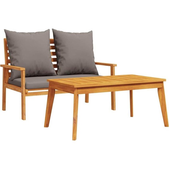 vidaXL Ensemble de canapé de jardin avec coussins en bois massif dacacia