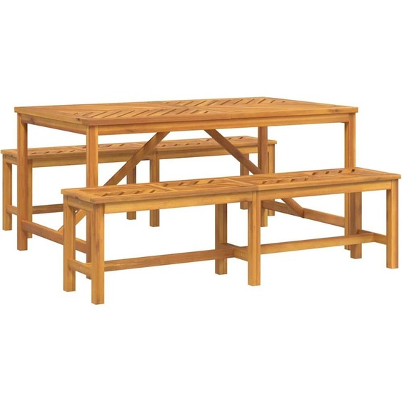 vidaXL Ensemble de jardin 3 pcs brun 150 x 90 x 74 cm Acacia massif