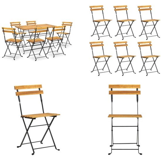 vidaXL Ensemble de jardin 7 pièces pliable Acacia Massivholz - Ensemble de jardin - Meubles de jardin - Ensemble de meubles de jardin