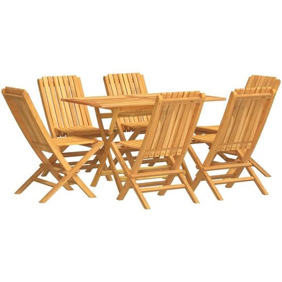 vidaXL Ensemble de jardin 7 pièces teck massif