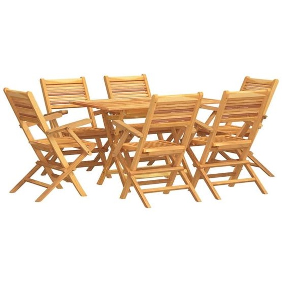 vidaXL Ensemble de jardin 7 pièces teck massif