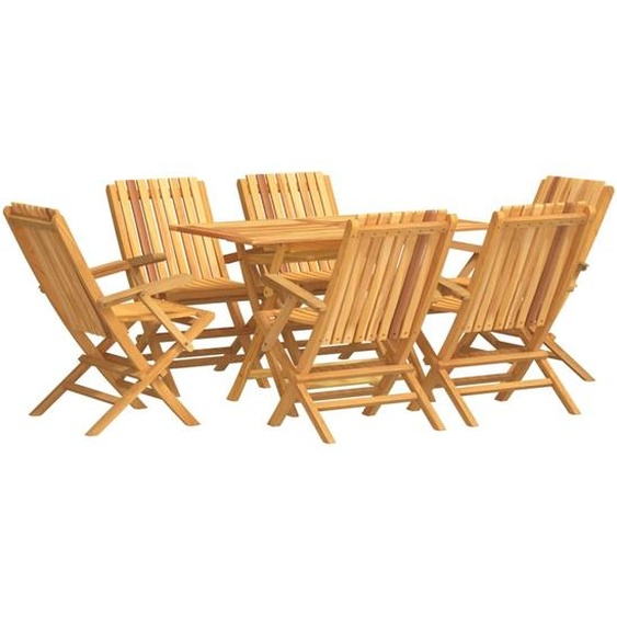 vidaXL Ensemble de jardin 7 pièces teck massif
