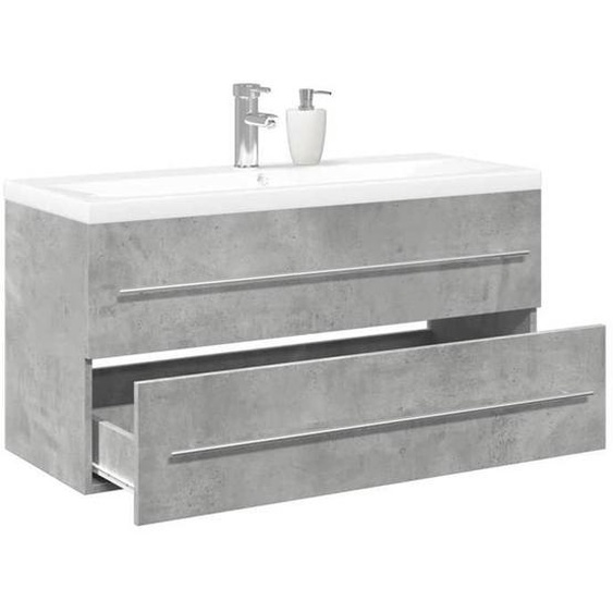 vidaXL Ensemble de meubles de salle de bain 2 pcs gris béton 3324922