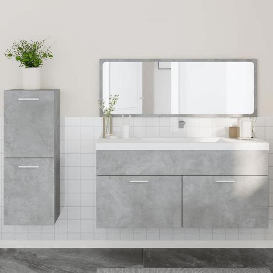 vidaXL Ensemble de meubles de salle de bain 3 pcs gris béton, armoire de salle de bain, armoire de bain, meuble-lavabo de 3308534