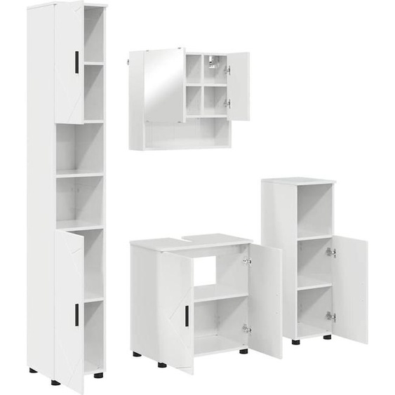 vidaXL Ensemble de meubles de salle de bains 4 pcs blanc brillant 61 x 35 x 64 cm