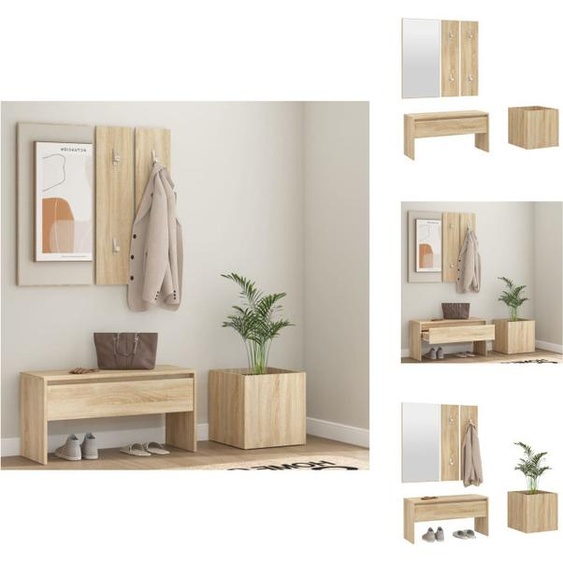 vidaXL Ensemble de meubles dentrée en chêne Sonoma - bois composite - armoires