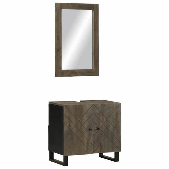 vidaXL Ensemble de meubles salle de bain 2 pcs noir manguier massif, armoire de salle de bain, placard de salle de bain, 3310000