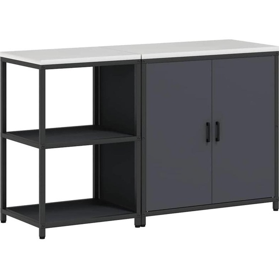 Ensemble de rangement pour cuisine vidaXL avec étagère, 2 pièces, anthracite