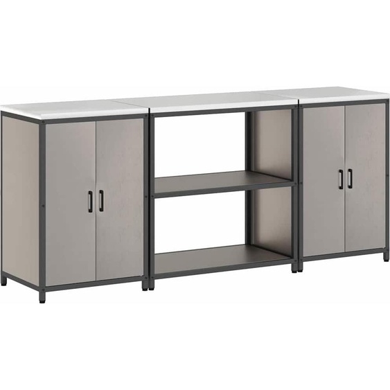 vidaXL Ensemble de rangement de cuisine 3 pcs Rouillé 210 x 50 x 92 cm Acier résistant aux intempéries