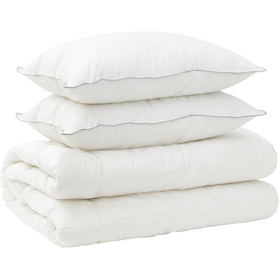 vidaXL : Ensemble de couette et de taies doreiller, 3 pièces, 135 x 220 cm, pour toutes saisons