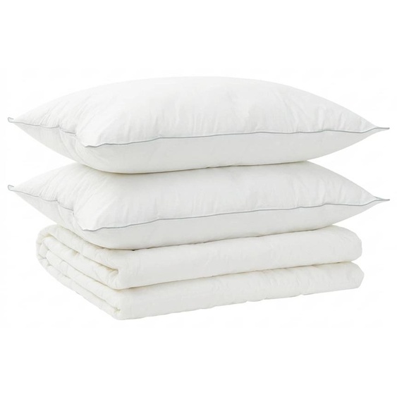 vidaXL : Ensemble housse de couette et taies doreiller, 3 pièces, 140x220 cm, collection été, 200 GSM, laine
