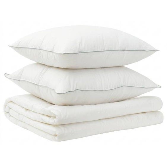 vidaXL : Ensemble housse de couette et taies doreiller, 3 pièces, 140x220 cm, modèle été, 140 GSM, en laine