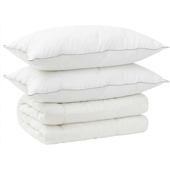 vidaXL : Ensemble couette et taies doreiller, 3 pièces, 200 x 200 cm, pour toutes saisons