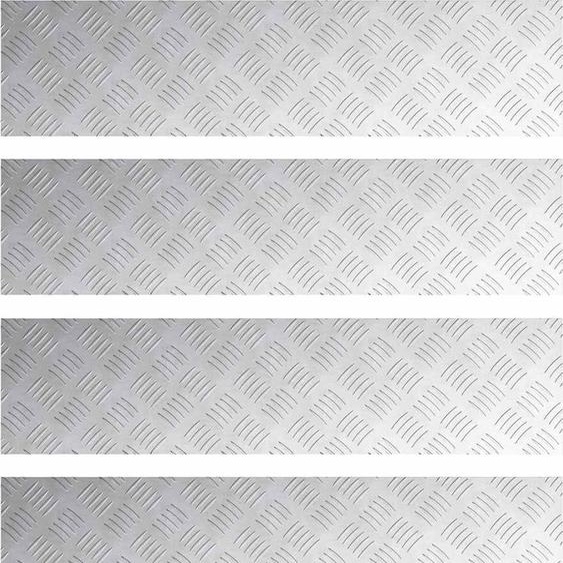 vidaXL Escalier Escalier à angle droit 4 pcs Argent 100 x 25 cm Aluminium