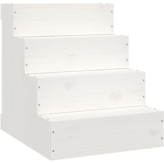 vidaXL Escalier pour animaux domestiques Blanc 40x49x47 cm Pin massif
