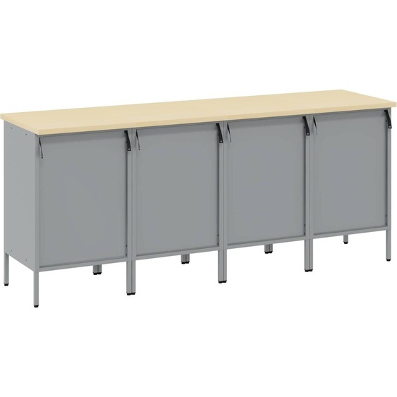 vidaXL Établi avec tiroirs 4 pcs rouge et gris 200 x 55 x 85 cm