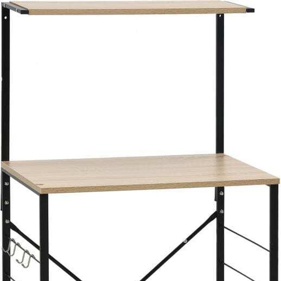 vidaXL Étagère à micro-ondes Chêne noir 60x39,6x123 cm Bois composite