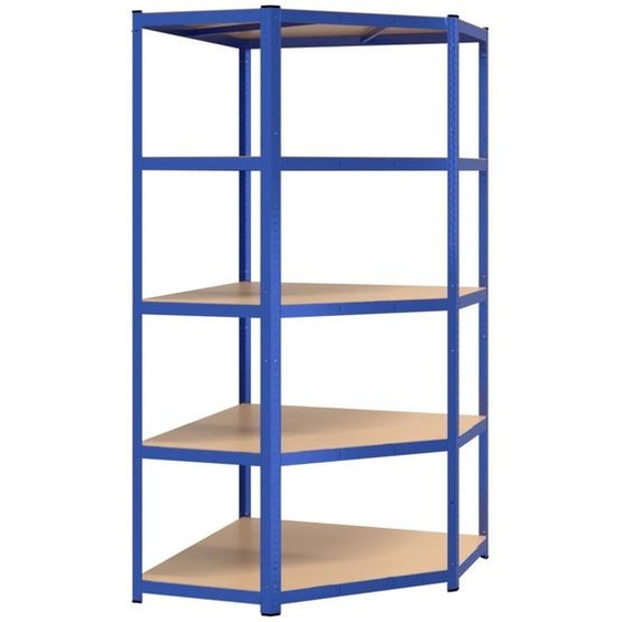 vidaXL Étagère dangle avec 5 étagères Bleu Acier & bois composite