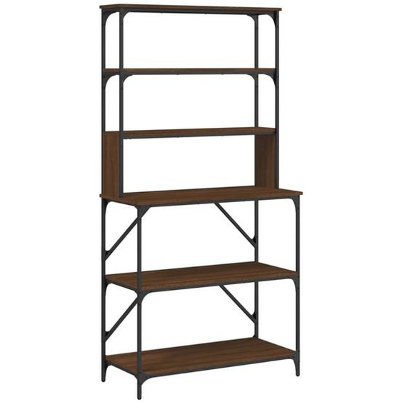 vidaXL Étagère de boulangerie 6 compartiments brun imitation chêne 90x40x180 cm