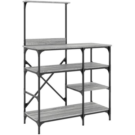 vidaXL Étagère de boulangerie Gris Sonoma 90x40x132 cm Bois composite et métal