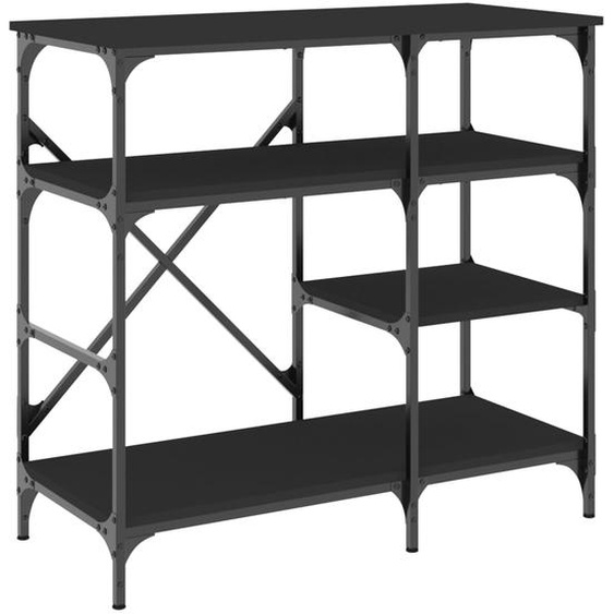 vidaXL Étagère de boulangerie noire 90x40x84 cm Bois composite et métal