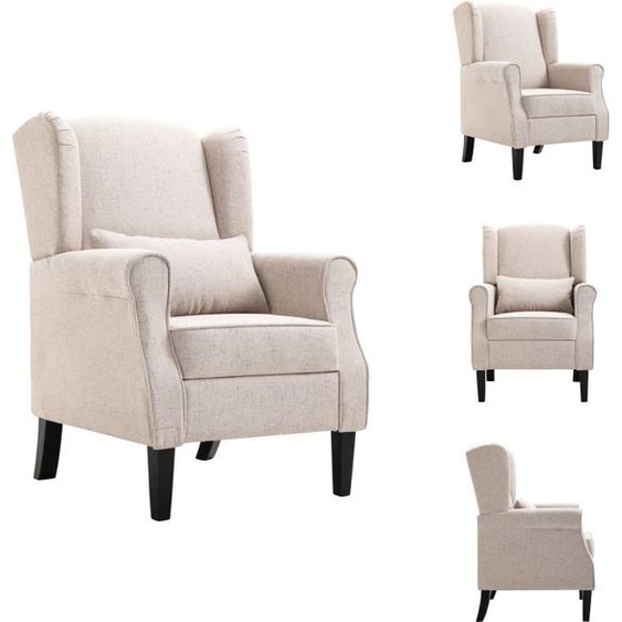 vidaXL Fauteuil Beige Tissu - Fauteuil