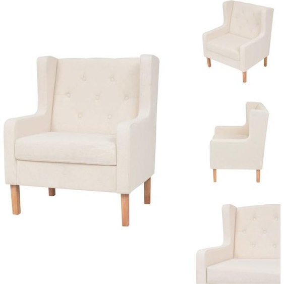 vidaXL Fauteuil blanc crème Tissu - Fauteuil