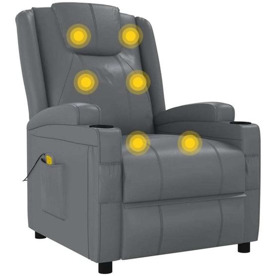 vidaXL Fauteuil de massage anthracite similicuir