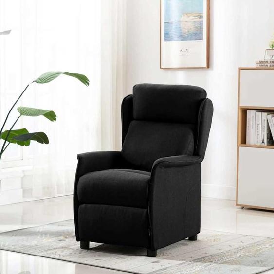 vidaXL Fauteuil de massage avec coussin Noir 93,5 x 67,5 x 101,5 cm Tissu