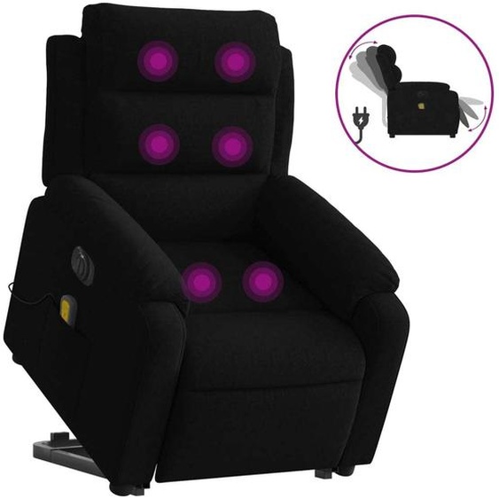 vidaXL Fauteuil de massage avec releveur Électrique Noir Velours