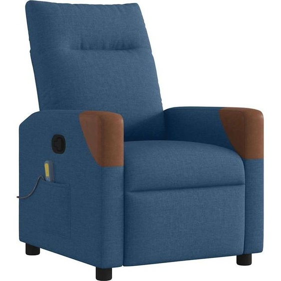 vidaXL Fauteuil de massage Bleu Tissu
