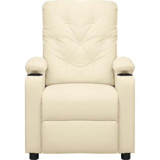 vidaXL Fauteuil de massage Crème Similicuir