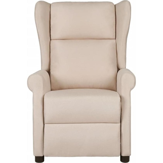 vidaXL Fauteuil de massage Crème Tissu