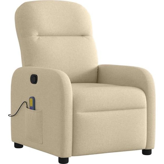 vidaXL Fauteuil de massage Crème Tissu
